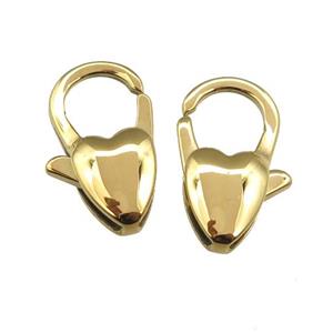 Stainless Steel Lobster Clasp, gold plated, approx 12-20mm [SSB0637]
