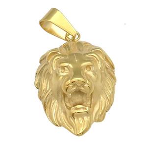 Stainless Steel Lion pendant, gold plated, approx 28-38mm [SSB0642]