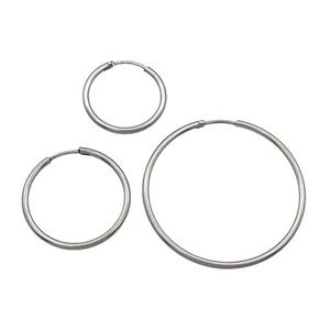 raw Stainless Steel Hoop Earring, approx 24mm dia [SSB0644-1406]