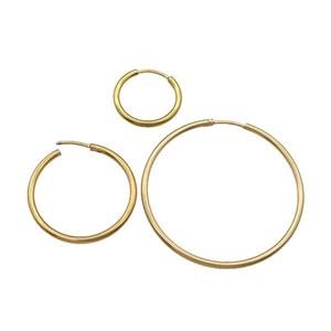 Stainless Steel Hoop Earring gold plated, approx 24mm dia [SSB0645-1406G]