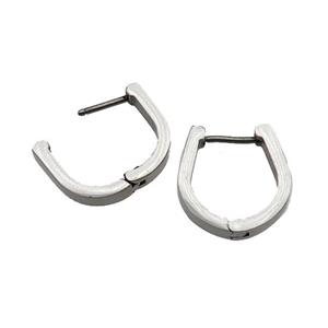 raw Stainless Steel Latchback Earring, approx 14mm [SSB0658-1517]
