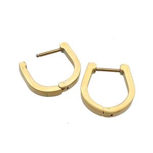 Stainless Steel Latchback Earring gold plated, approx 14mm [SSB0659-1517G]