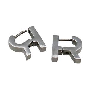 raw Stainless Steel Latchback Earring, approx 13mm [SSB0660-1504]