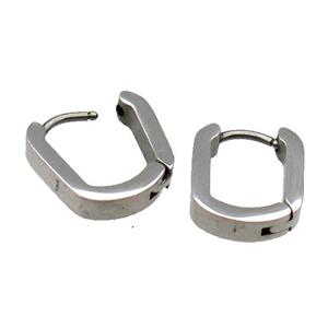 raw Stainless Steel Latchback Earring oval, approx 11-13mm [SSB0662-1514]