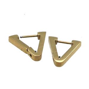 Stainless Steel Latchback Earring gold plated V-shape, approx 15-18mm [SSB0669-1524G]