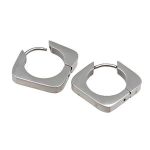 raw Stainless Steel Latchback Earring square, approx 19-21mm [SSB0674]