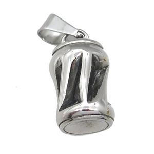 Stainless Steel cans bottle pendant antique silver, approx 15-24mm [SSB0695]