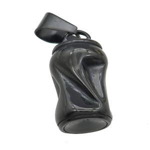 Stainless Steel cans bottle pendant black plated, approx 15-24mm [SSB0697]