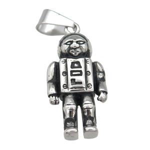 Stainless Steel astronaut pendant antique silver, approx 18-34mm [SSB0721]