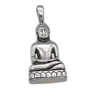Stainless Steel buddha pendant antique silver, approx 21-50mm [SSB0725]