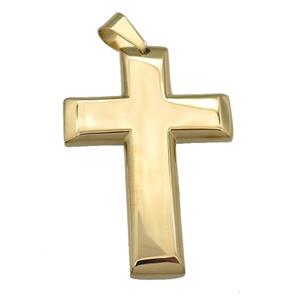 Stainless Steel cross pendant gold plated, approx 42-61mm [SSB0731]