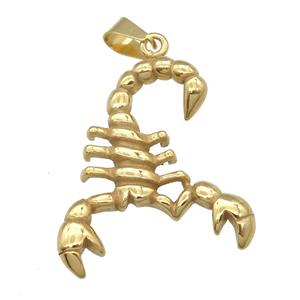 Stainless Steel zodiac Scorpion char pendant gold plated, approx 33-40mm [SSB0739]