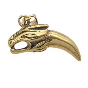 Stainless Steel dragon pendant antique gold, approx 14-38mm [SSB0747]