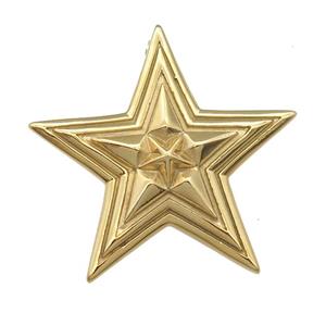 Stainless Steel star pendant gold plated, approx 45mm [SSB0764]