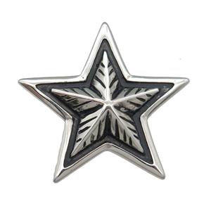 Stainless Steel Star pendant antique silver, approx 44mm [SSB0765]