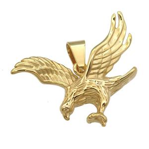 Stainless Steel eagle pendant gold plated, approx 43-45mm [SSB0769]