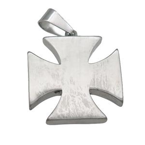 raw Stainless Steel cross pendant, approx 34mm [SSB0789]