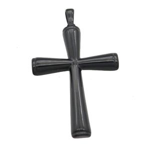 Stainless Steel cross pendant black plated, approx 33-45mm [SSB0798]