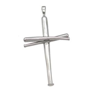 raw Stainless Steel cross pendant, approx 30-50mm [SSB0799]