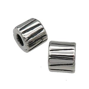 Stainless Steel Tube Beads Antique Silver, approx 10-11mm, 5mm hole [SSB0845]