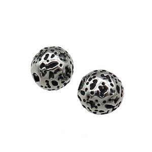 Round Stainless Steel Beads Antique Silver, approx 8mm [SSB0848]