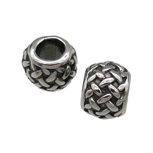 Stainless Steel Rondelle Beads Antique Silver, approx 8-9mm, 5mm hole [SSB0851]