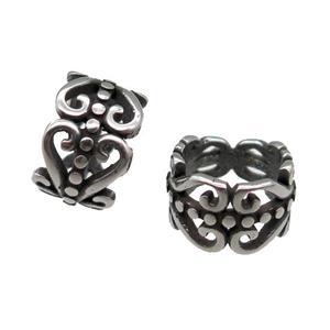 Stainless Steel Tube Beads Antique Silver, approx 11mm, 8mm hole [SSB0853]