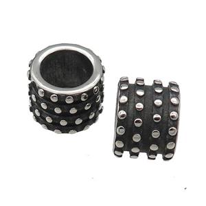 Stainless Steel Tube Beads Large Hole Antique Silver, approx 10-12.5mm, 8mm hole [SSB0859]