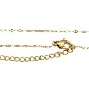 Stainless Steel Necklace Chain Gold Plated, approx 1mm, 44-49cm length [SSB0861]