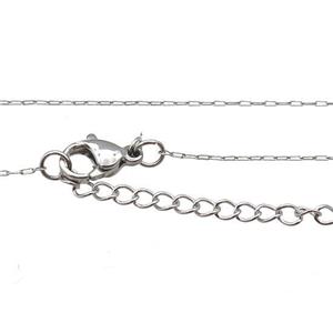 Raw Stainless Steel Necklace Chain, approx 0.7mm, 44-49cm length [SSB0862]