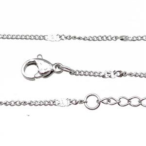 Raw Stainless Steel Necklace Chain, approx 1.4mm, 44-49cm length [SSB0864]