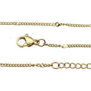 Stainless Steel Necklace Chain Gold Plated, approx 1.4mm, 44-49cm length [SSB0865]
