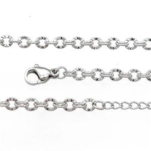 Raw Stainless Steel Necklace Chain, approx 3.6-4mm, 44-49cm length [SSB0868]