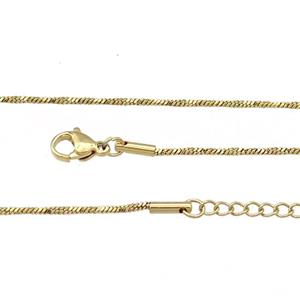 Stainless Steel Necklace Chain Gold Plated, approx 1.2mm, 44-49cm length [SSB0871]