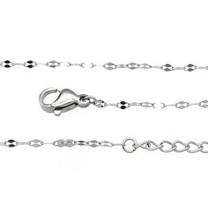 Raw Stainless Steel Necklace Chain, approx 1.5mm, 44-49cm length [SSB0872]