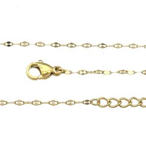 Stainless Steel Necklace Chain Gold Plated, approx 1.5mm, 44-49cm length [SSB0873]