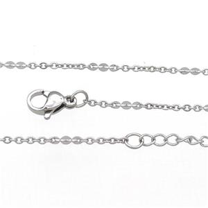Raw Stainless Steel Necklace Chain, approx 1.5mm, 44-49cm length [SSB0874]