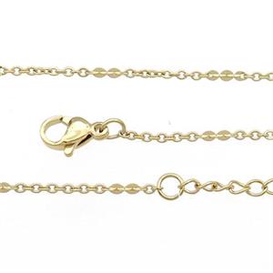 Stainless Steel Necklace Chain Gold Plated, approx 1.5mm, 44-49cm length [SSB0875]