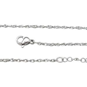 Raw Stainless Steel Necklace Chain, approx 1.6mm, 44-49cm length [SSB0878]