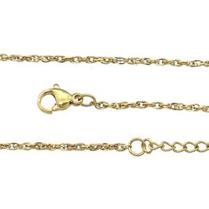 Stainless Steel Necklace Chain Gold Plated, approx 1.6mm, 44-49cm length [SSB0879]