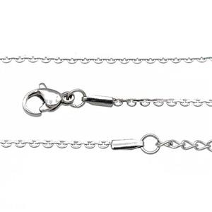 Raw Stainless Steel Necklace Chain, approx 1.5mm, 44-49cm length [SSB0881]