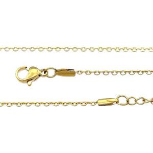 Stainless Steel Necklace Chain Gold Plated, approx 1.5mm, 44-49cm length [SSB0882]