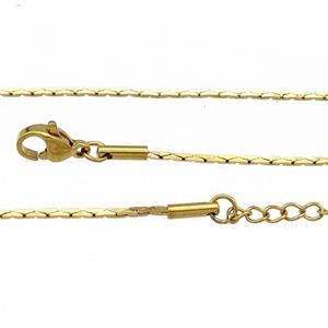 Stainless Steel Necklace Chain Gold Plated, approx 1mm, 44-49cm length [SSB0884]