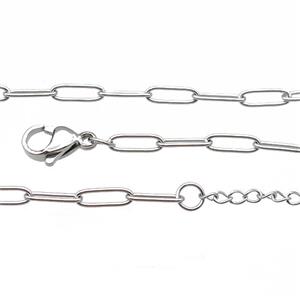 Raw Stainless Steel Necklace Chain, approx 3-10mm, 44-49cm length [SSB0885]
