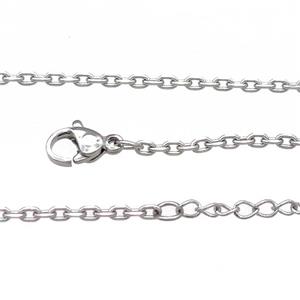 Raw Stainless Steel Necklace Chain, approx 2mm, 44-49cm length [SSB0889]