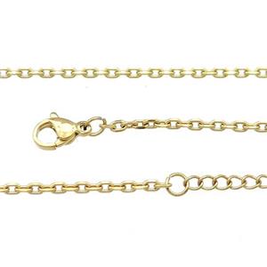 Stainless Steel Necklace Chain Gold Plated, approx 2mm, 44-49cm length [SSB0890]