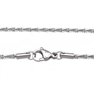 Raw Stainless Steel Necklace Chain, approx 2.3mm, 44-49cm length [SSB0891]