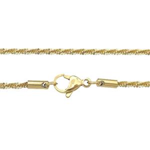 Stainless Steel Necklace Chain Gold Plated, approx 2.3mm, 44-49cm length [SSB0892]