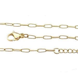 Stainless Steel Necklace Chain Gold Plated, approx 2.2-5mm, 44-49cm length [SSB0896]