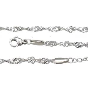 Raw Stainless Steel Necklace Chain, approx 3mm, 44-49cm length [SSB0897]